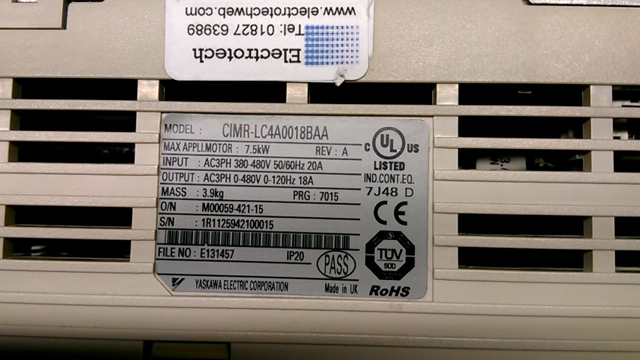Yaskawa CIMR-LC4A0018BAA Inverter