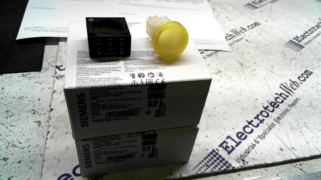Siemens 3SB3 001-6AA30 Pilot Lamp Yellow