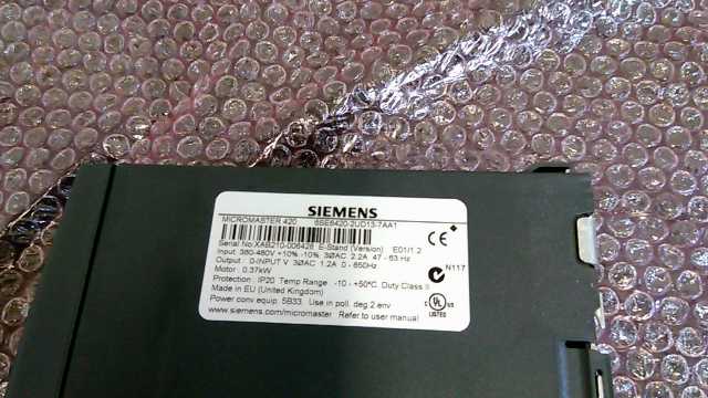 Siemens 6SE6420-2UD13-7AA1 Micromaster 420