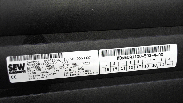Sew Eurodrive MDx60A1100-503-4-00 Eurodrive